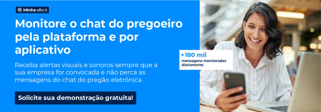 Monitore o chat do pregoeiro