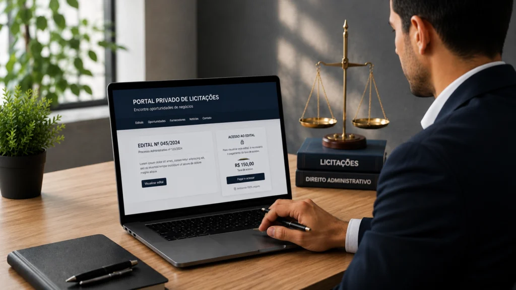 portal privado pode cobrar taxa em licitações?