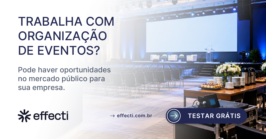 Licitação de organização de eventos, sonorização e audiovisual

