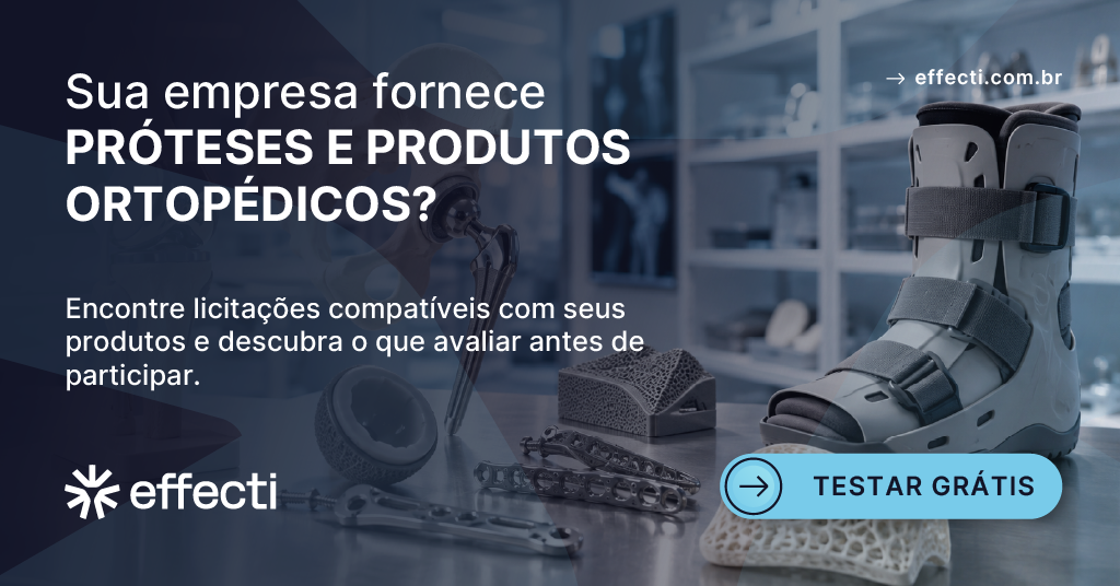 Licitação de próteses, órteses e materiais ortopédicos como fornecer ao governo